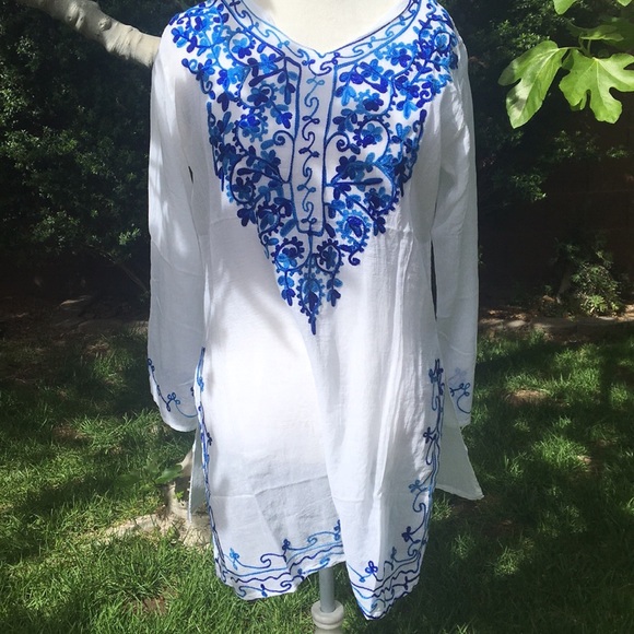Other - Beach Bohemian Embroiderd Yoga Swim Coverup Tunic